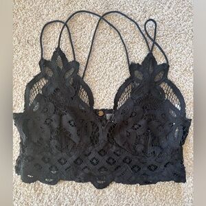 Free People Black Crochet Lace Bralette